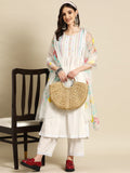 Sangria Women Embroidered Thread Work Pure Cotton Kurta with Palazzos & With Dupatta