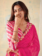 Saree Mall Checked Gotta Patti Pure Georgette Sarees - Distacart