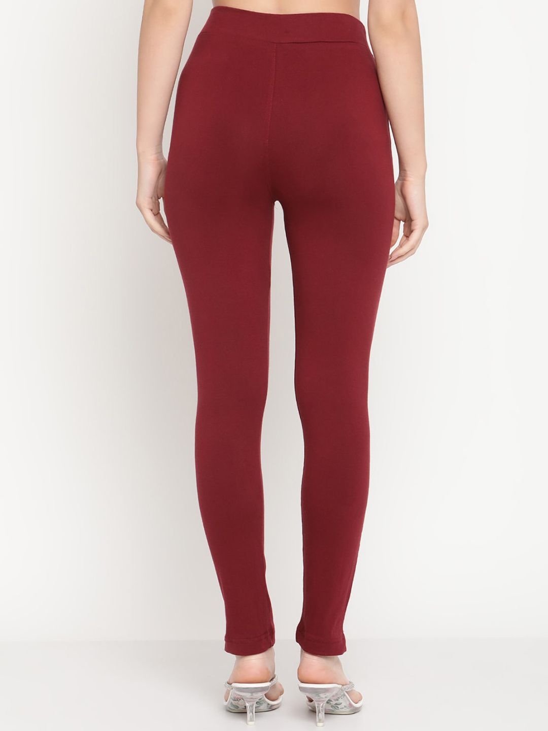 TAG 7 Women Set of 2 Maroon & Grey Ankle Length Leggings
