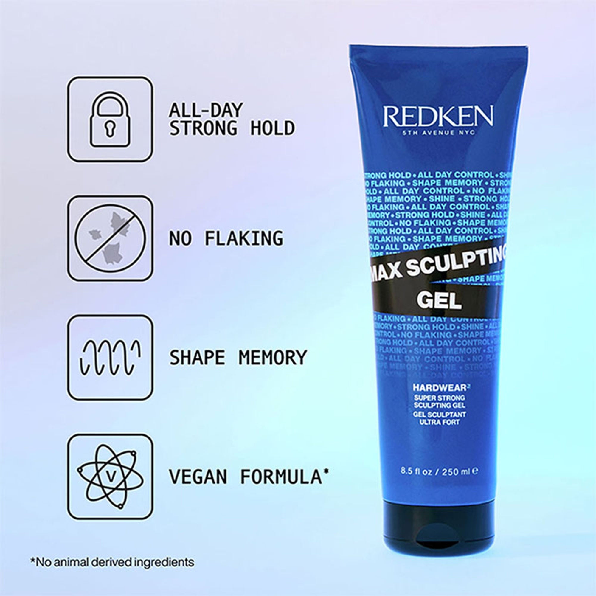 Redken Max Sculpting Gel For All-Day Strong Hold, Shape Memory & High Shine