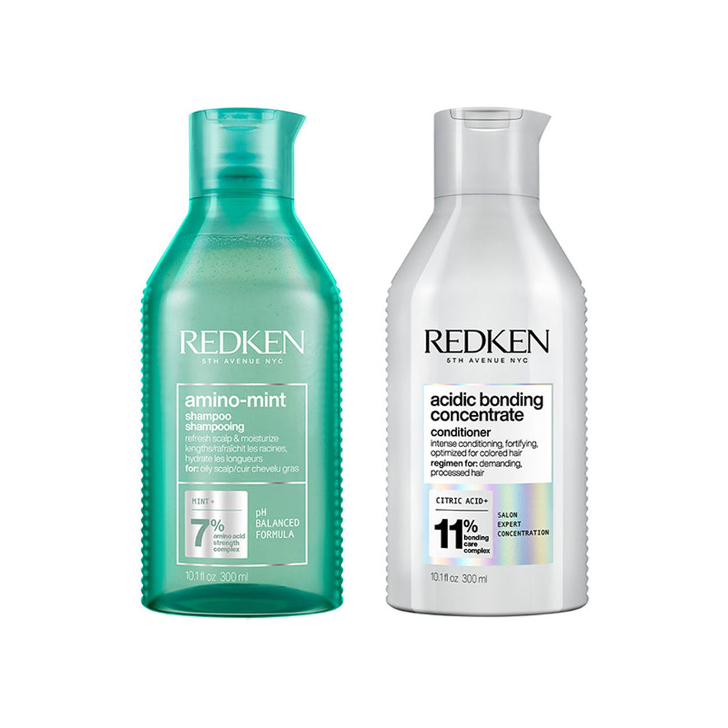 Redken Scalp Care & Damaged Hair Combo - Amino Mint Shampoo & Acidic Bonding Concentrate Conditioner