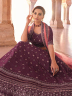 Myra Wine Embroidered Designer Lehenga Choli