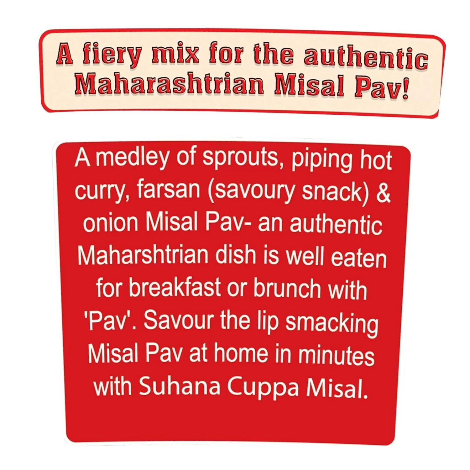 Suhana Cuppa Misal Refill Pouch Ready to Eat Instant Breakfast - Distacart