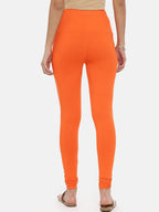 Souchii Orange Solid Slim-Fit Churidar-Length Leggings - Distacart