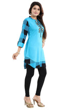 Snehal Creations Rayon Designer Embroidery Blue Tunic