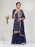 Anaita Navy Vichitra Suit With Heavy Embroidery Work - Distacart