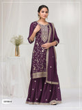 Anaita Wine Vichitra Suit With Heavy Embroidery Work - Distacart