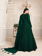 Anaita Green Embroidered Net Anarkali Suit - Distacart