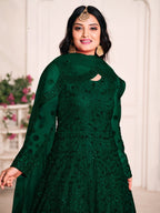 Anaita Green Embroidered Net Anarkali Suit - Distacart