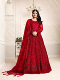 Anaita Red Embroidered Net Anarkali Suit - Distacart