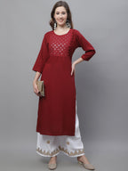 TAG 7 Women Ethnic Motifs Hem Design Flared Palazzos