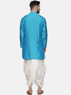 Sethukrishna Men Turquoise Blue Angrakha Kurta with Salwar - Distacart