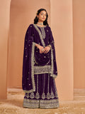 Anaita Purple Premium Georgette Embroidered Salwar Suit - Distacart