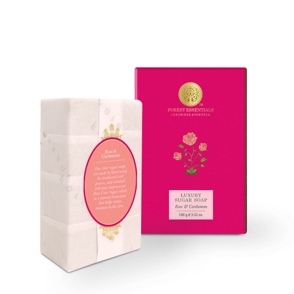 Forest Essentials Luxury Sugar Soap Rose & Cardamom - Distacart