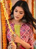 Myra Fluorescent Green Maslin Cotton Embroidered Navratri Special Lehenga - Distacart