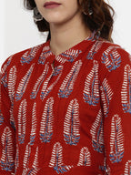 Souchii Maroon Printed A-Line Kurta - Distacart