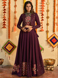 Myra Purple White and Red Maslin Cotton Embroidered Navratri Special Lehenga - Distacart
