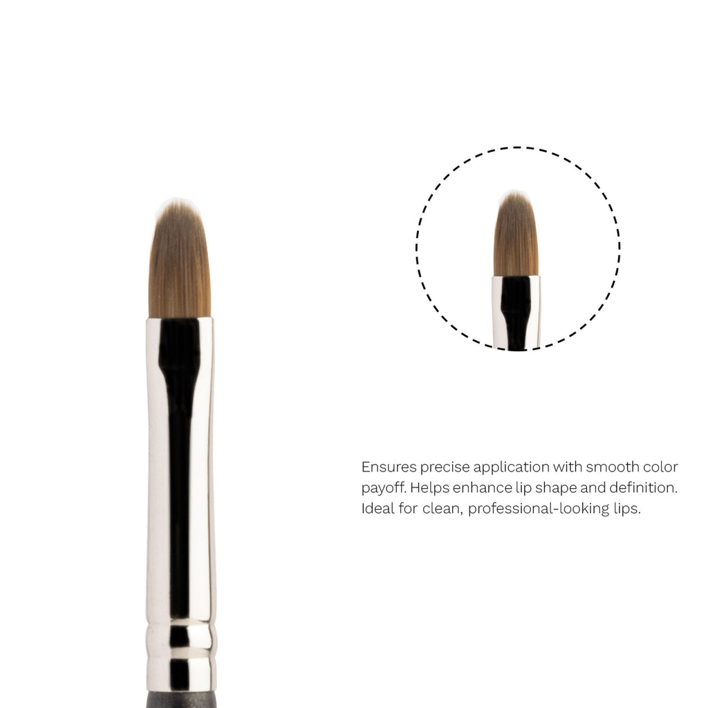 PAC Studio Lip Brush 319 - Tapered Lip Brush Stainless Steel Handle Turns into a Cap, Ideal for Lip Shaping