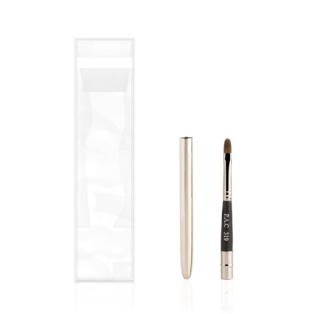 PAC Studio Lip Brush 319 - Tapered Lip Brush Stainless Steel Handle Turns into a Cap, Ideal for Lip Shaping