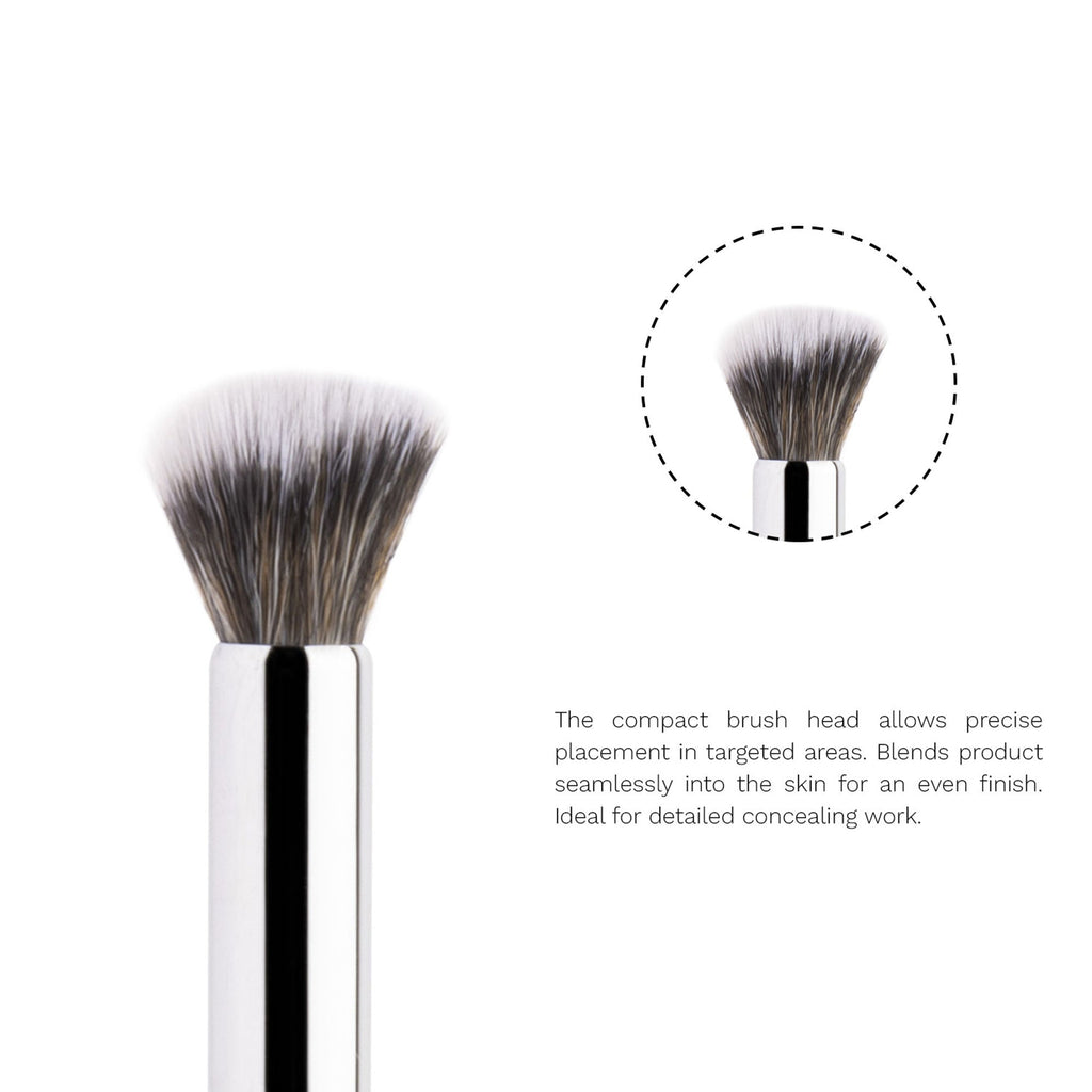 PAC Studio Concealer Brush 215 - Fluffy Angled Brush for Under Eye Concealing Ultra Soft Synthetic Bristles