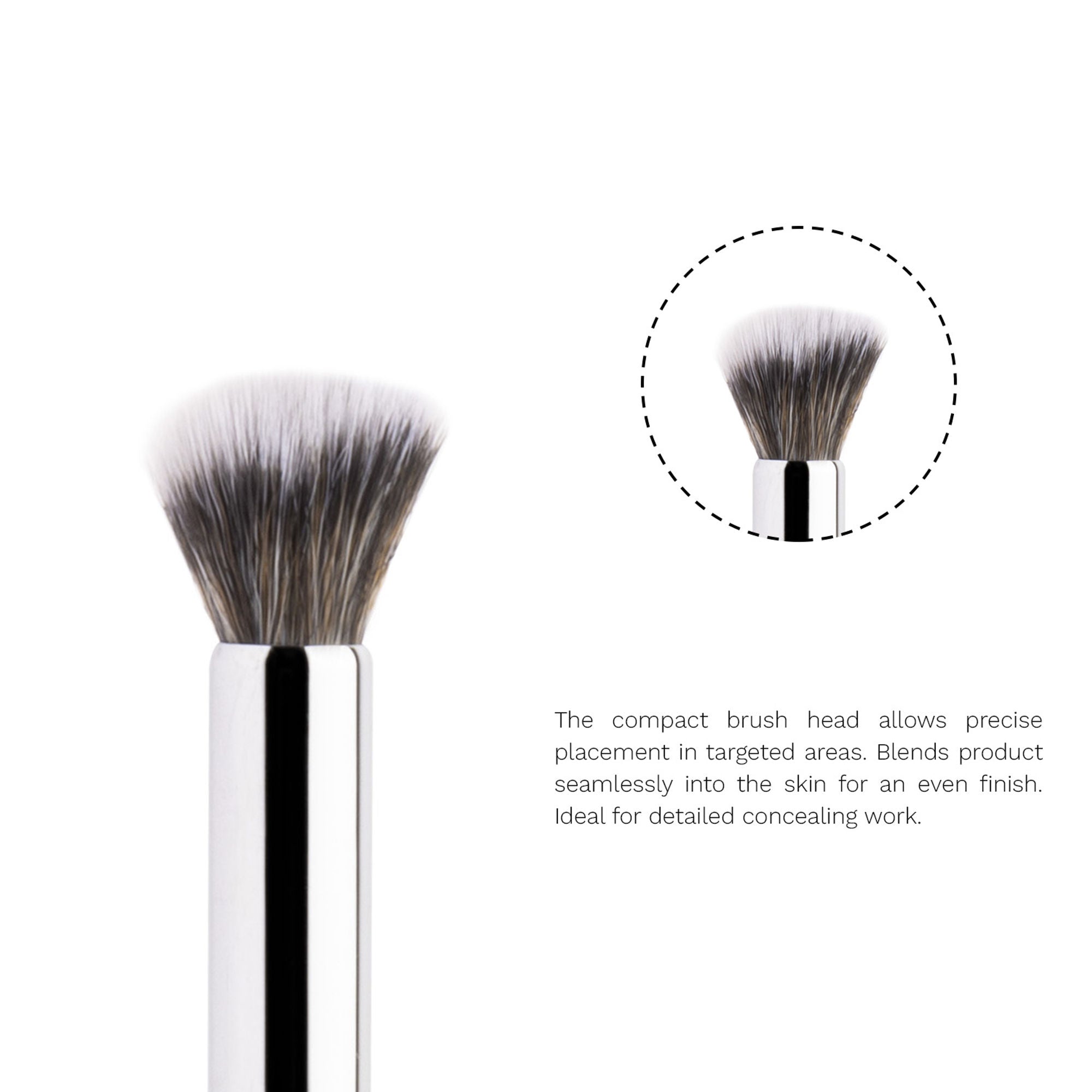 PAC Studio Concealer Brush 215 - Fluffy Angled Brush for Under Eye Concealing Ultra Soft Synthetic Bristles