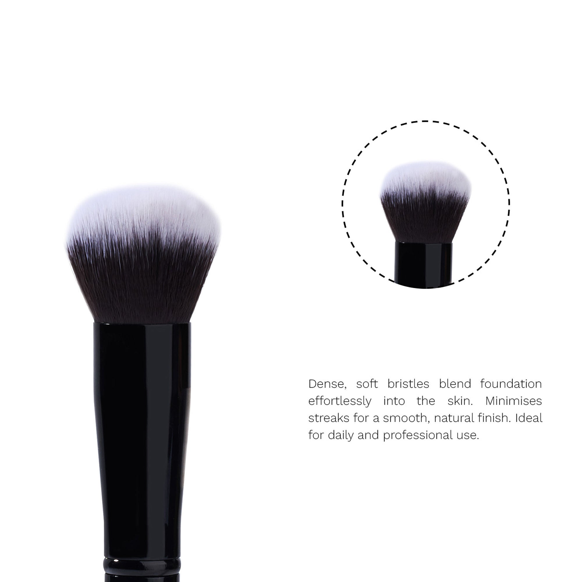 PAC Studio Foundation Blending Brush 231 - Round Shape, Dense Soft Synthetic Bristles for Easy Blending