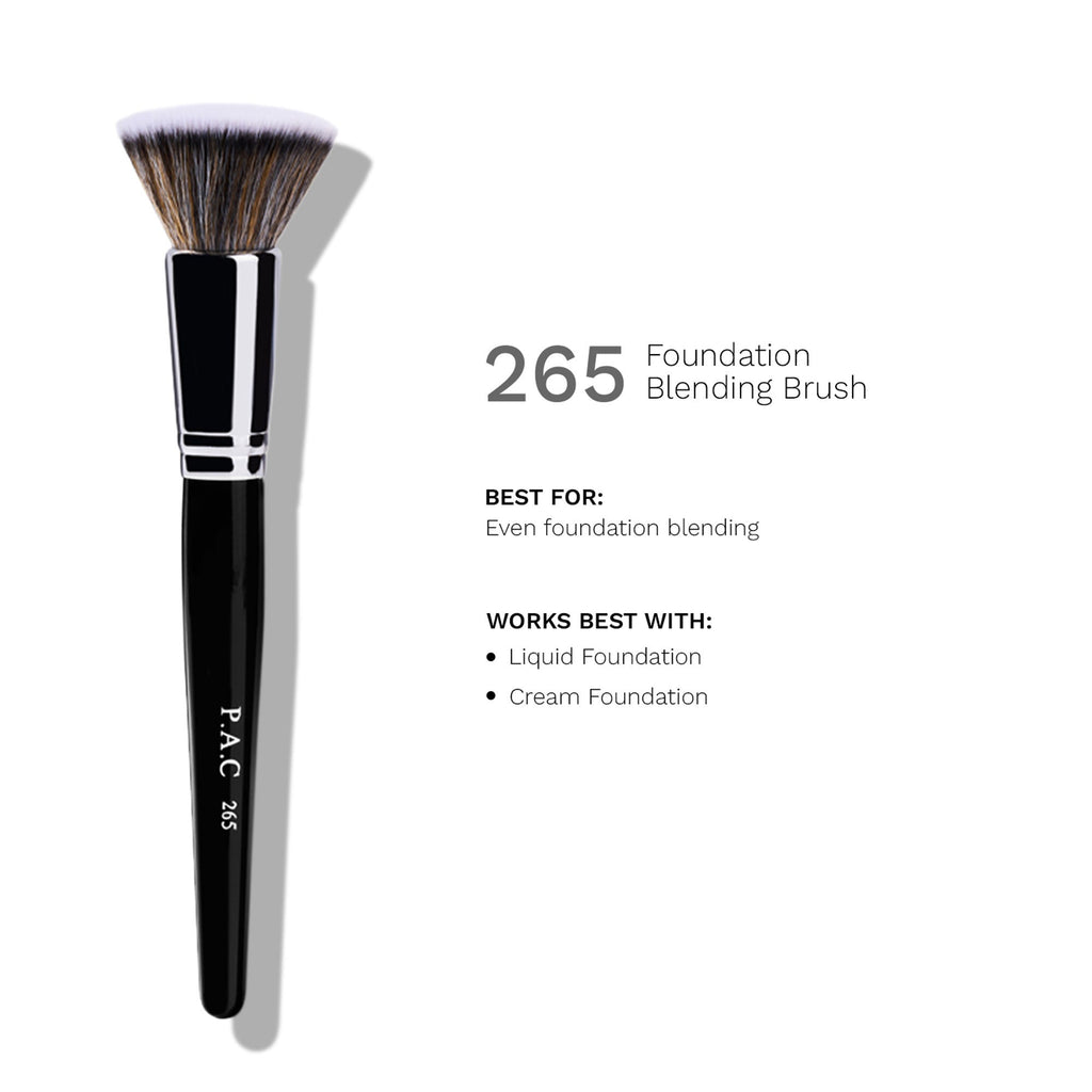 PAC Studio Foundation Blending Brush 265 - Flat Kabuki, Dense Soft Synthetic Bristles for Airbrush Finish