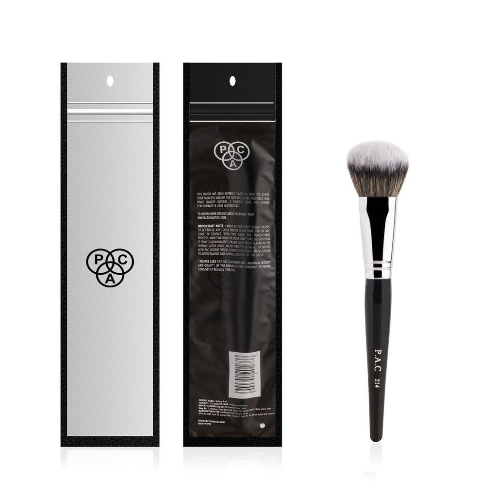 PAC Studio Blush Brush 214 - Fluffy Dome Shaped, Soft Synthetic Fibres, Ideal for Cream, Liquid & Powder