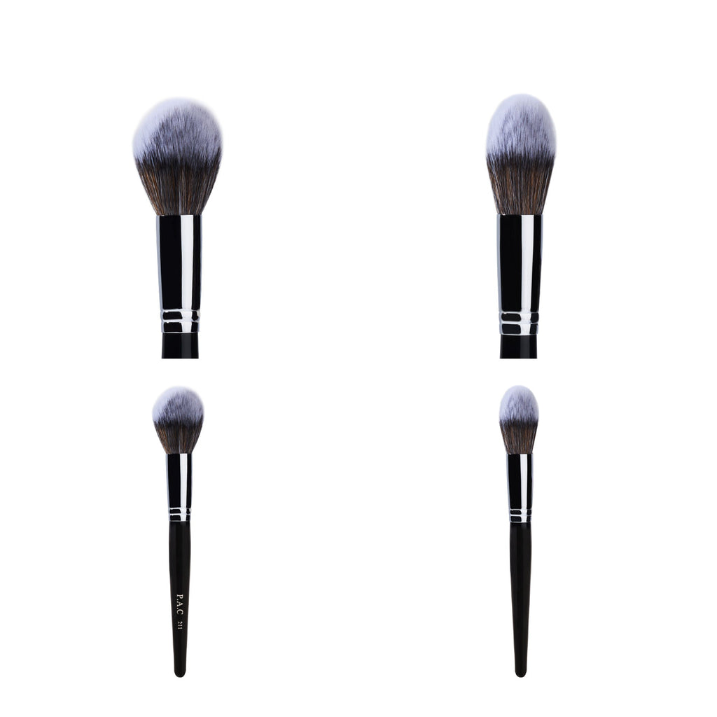 PAC Studio Powder Brush 211 - Fluffy Tapered Multi-Functional Brush for Loose Powder Compact Blush Bronzer