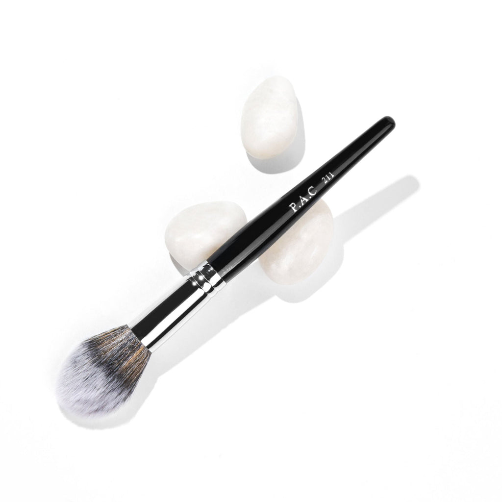 PAC Studio Powder Brush 211 - Fluffy Tapered Multi-Functional Brush for Loose Powder Compact Blush Bronzer