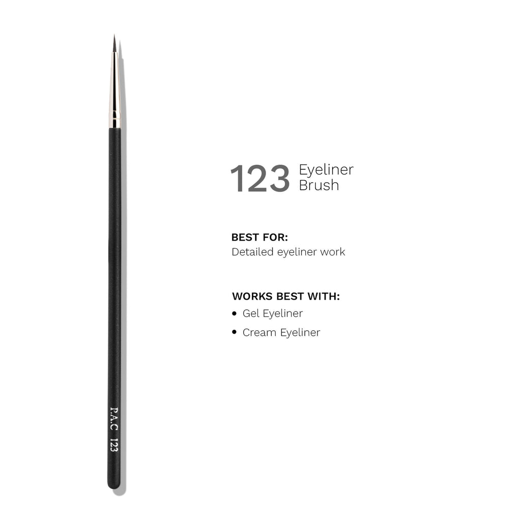PAC Studio Eyeliner Brush 123 - Pointed Liner Brush for Precision, Perfect for Graphic & Winged Eye Looks