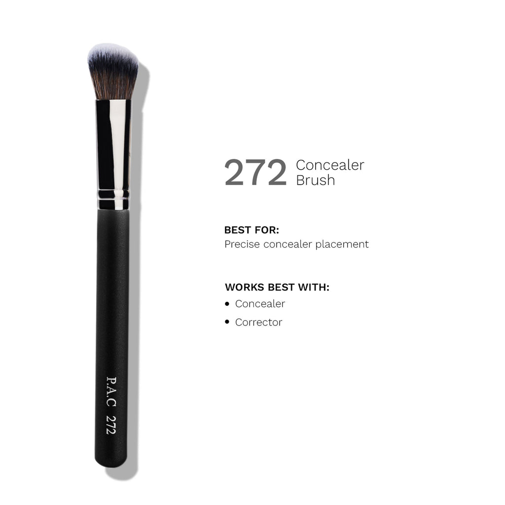 PAC Studio Concealer Brush 272 - Angled Multi Functional Brush, Soft Bristles for Precise Application