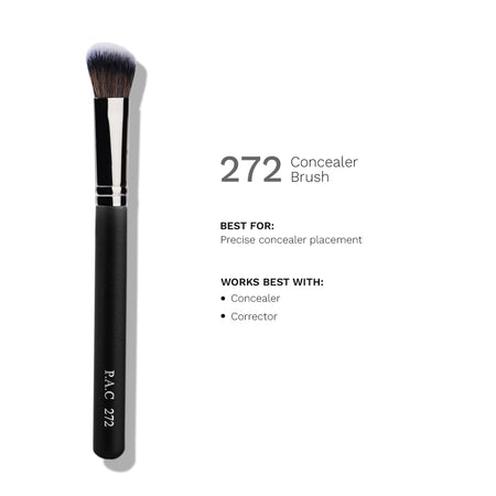 PAC Studio Concealer Brush 272 - Angled Multi Functional Brush, Soft Bristles for Precise Application