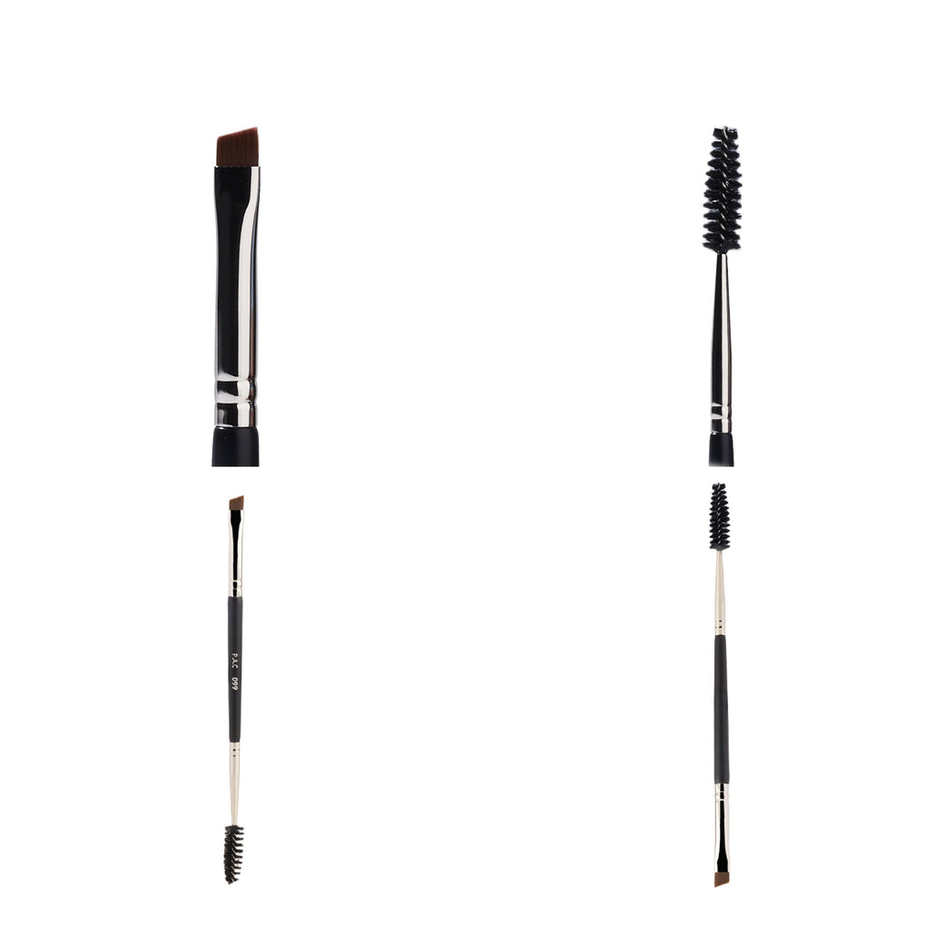 PAC Studio Eyebrow Brush 099 -Angular Eyebrow Brush with Spoolie, Precise Tip for Filling & Sculpting Brows