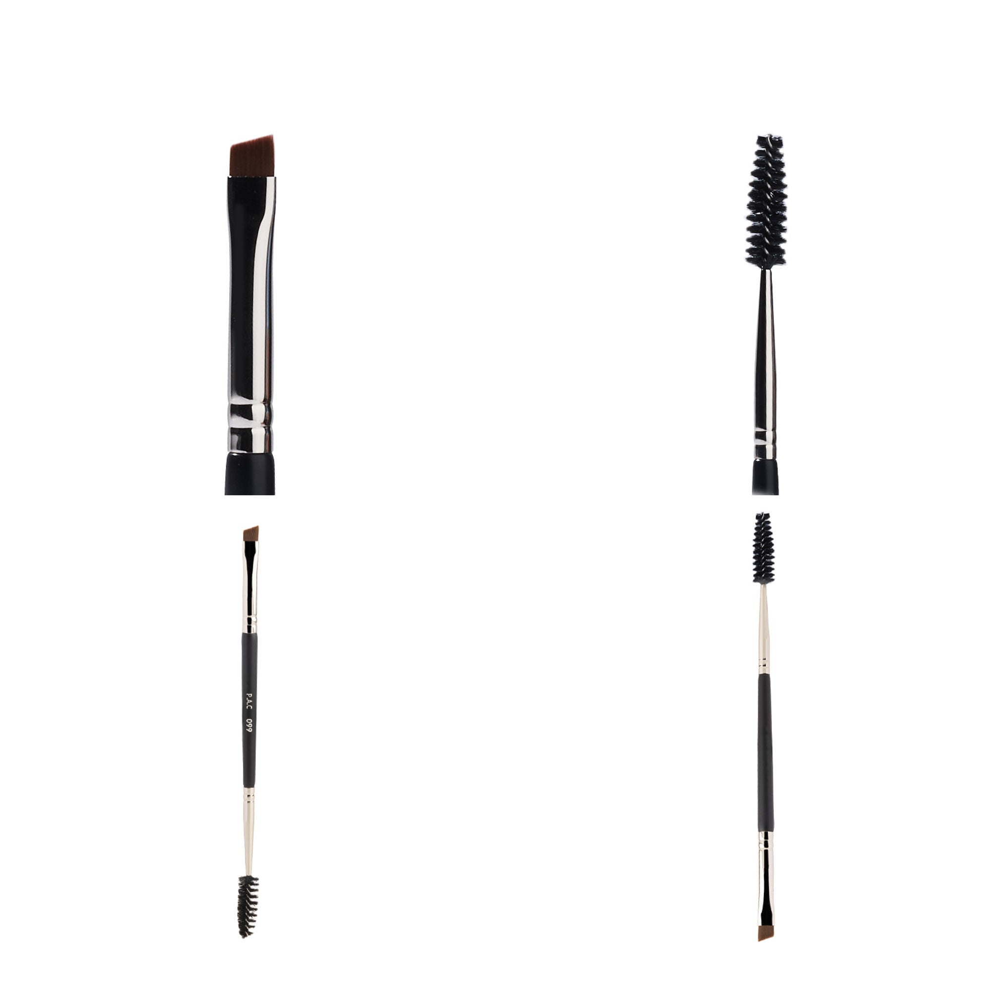 PAC Studio Eyebrow Brush 099 -Angular Eyebrow Brush with Spoolie, Precise Tip for Filling & Sculpting Brows