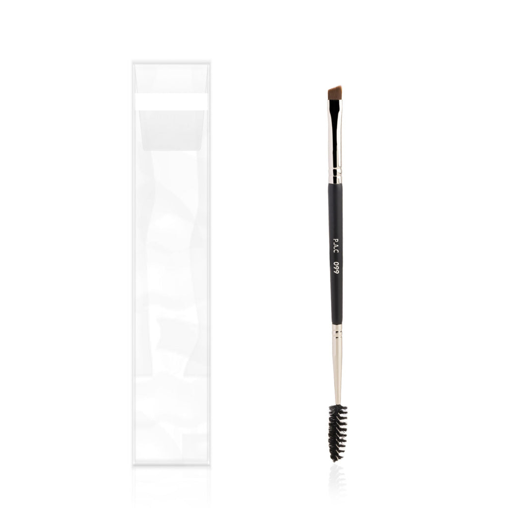 PAC Studio Eyebrow Brush 099 -Angular Eyebrow Brush with Spoolie, Precise Tip for Filling & Sculpting Brows