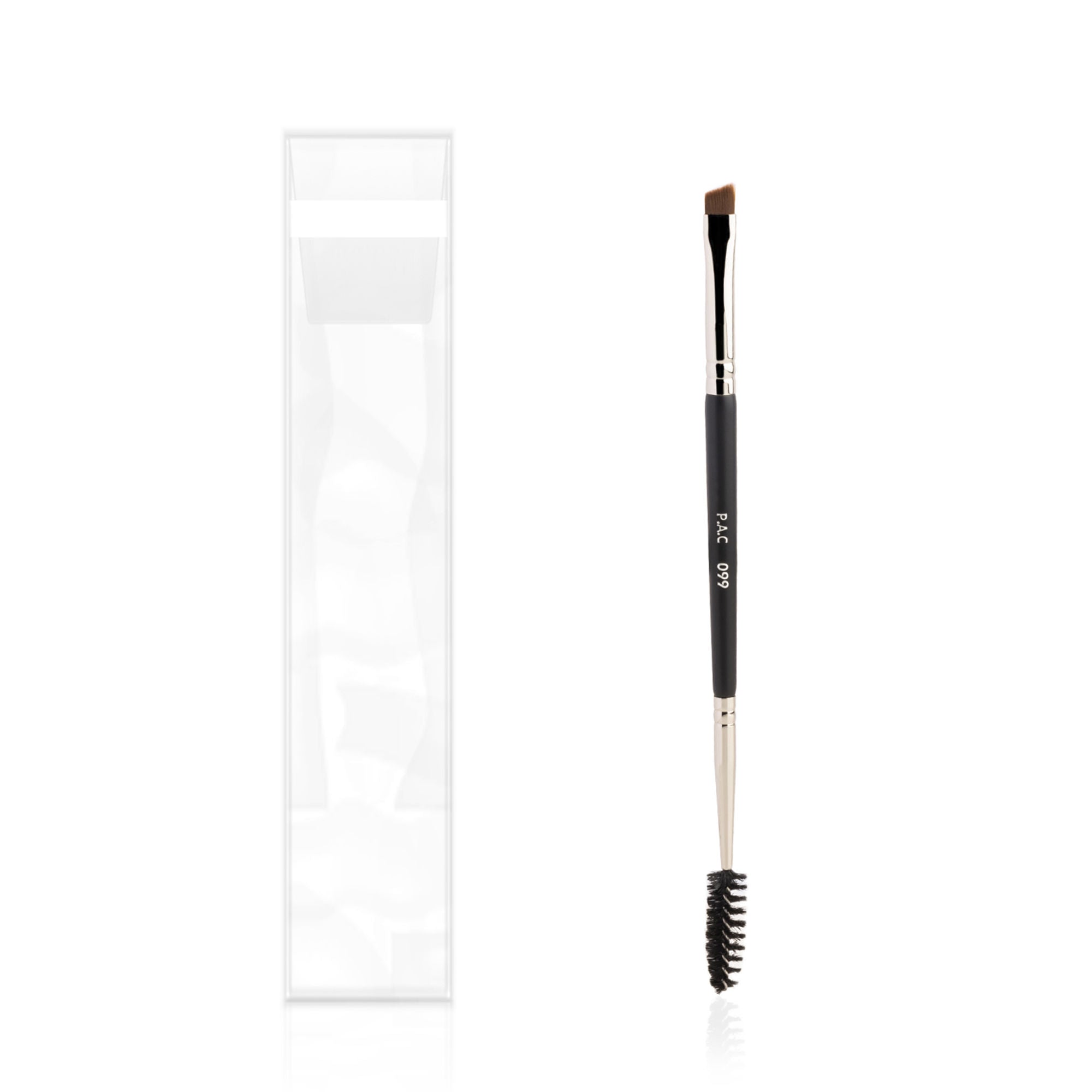 PAC Studio Eyebrow Brush 099 -Angular Eyebrow Brush with Spoolie, Precise Tip for Filling & Sculpting Brows