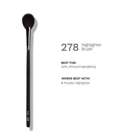 PAC Studio Highlighter Brush 278 - Medium Highlighter Brush, Soft Natural Bristles,