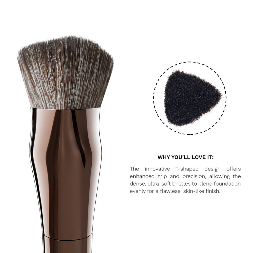 PAC Studio T02 Foundation Blending Brush - Densely Packed Synthetic Bristles for Foundation Blending