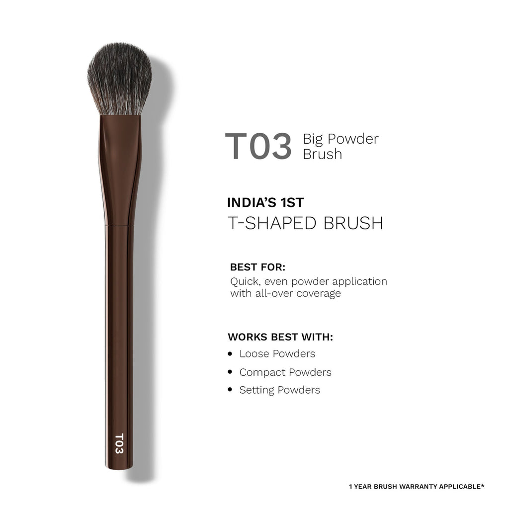 PAC Studio T03 Big Powder Brush - Soft Tapered Bristles, Works With All Powder Products, Ideal for Buffing