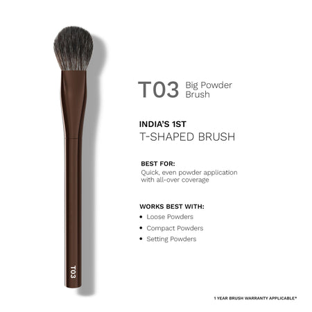 PAC Studio T03 Big Powder Brush - Soft Tapered Bristles, Works With All Powder Products, Ideal for Buffing