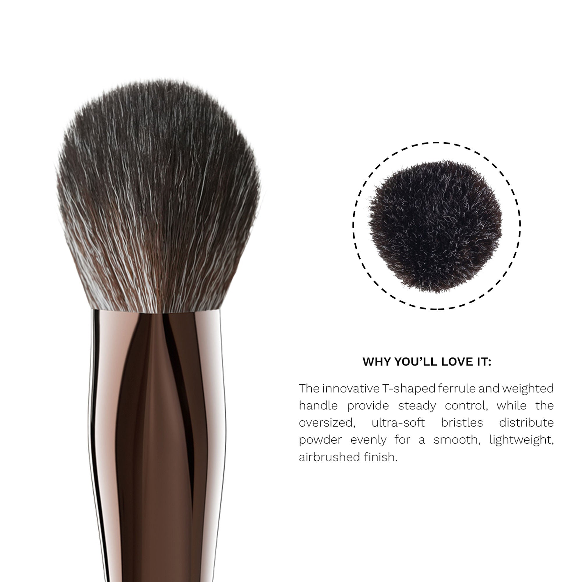 PAC Studio T03 Big Powder Brush - Soft Tapered Bristles, Works With All Powder Products, Ideal for Buffing