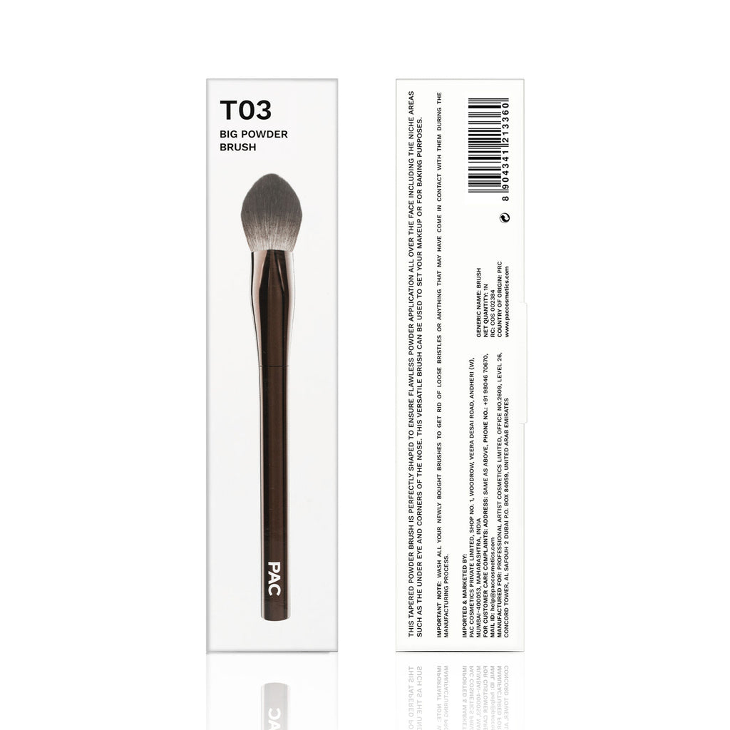 PAC Studio T03 Big Powder Brush - Soft Tapered Bristles, Works With All Powder Products, Ideal for Buffing