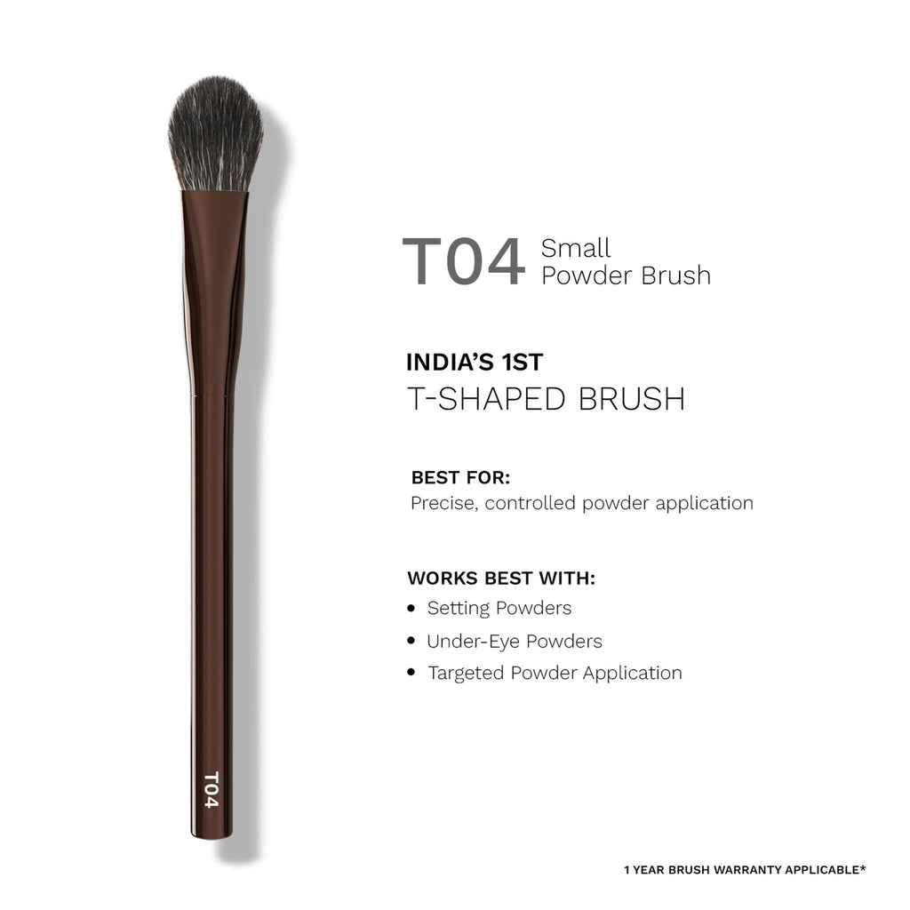 PAC Studio T04 Small Powder Brush - Buff & Blend With Precision, Dense Bristles, Ideal for Under Eyes