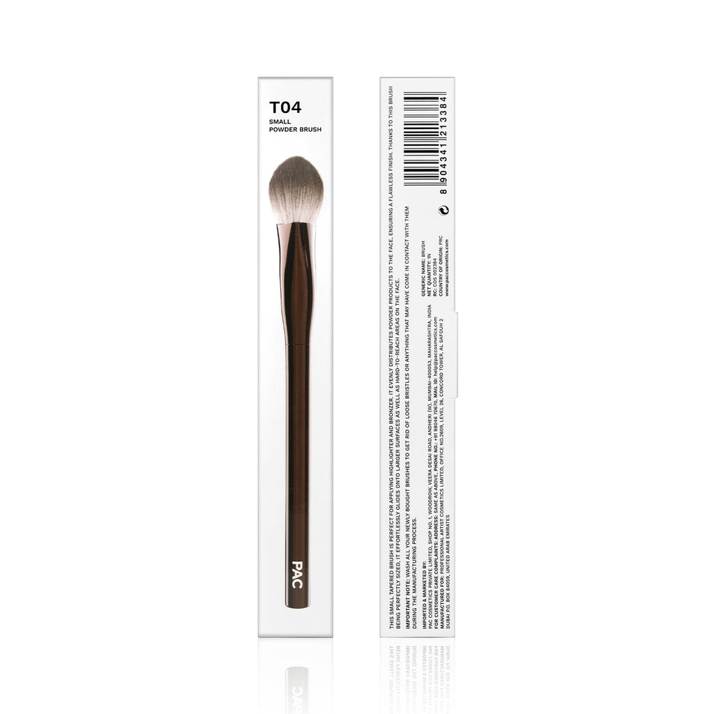 PAC Studio T04 Small Powder Brush - Buff & Blend With Precision, Dense Bristles, Ideal for Under Eyes