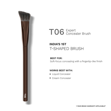 PAC Studio T06 Expert Concealer Brush - Flat Angled Densely Packed Bristles Perfect for Precise Application