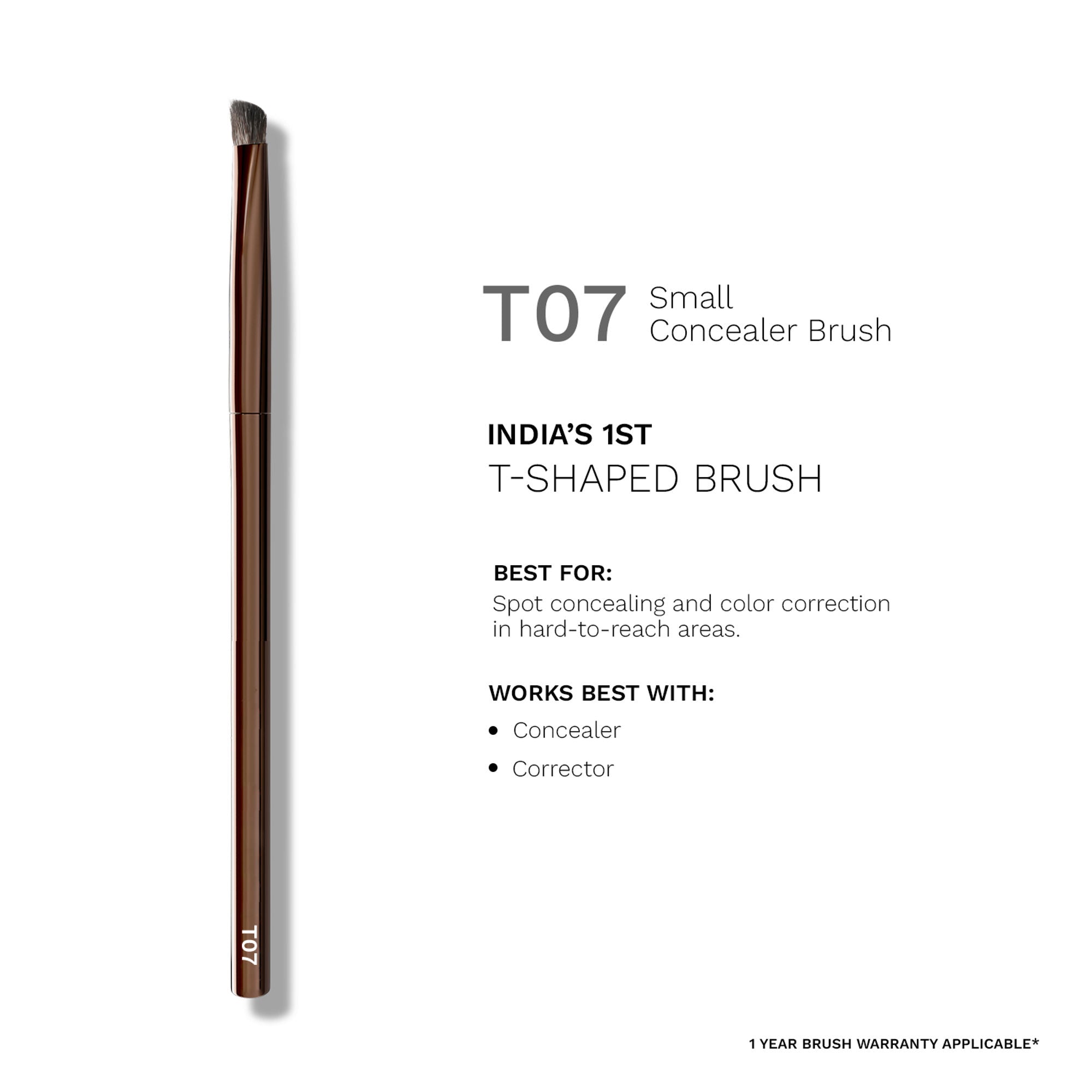 PAC Studio T07 Small Concealer Brush - Precision Tip for Spot Concealing, Eyeshadow Application & Blending