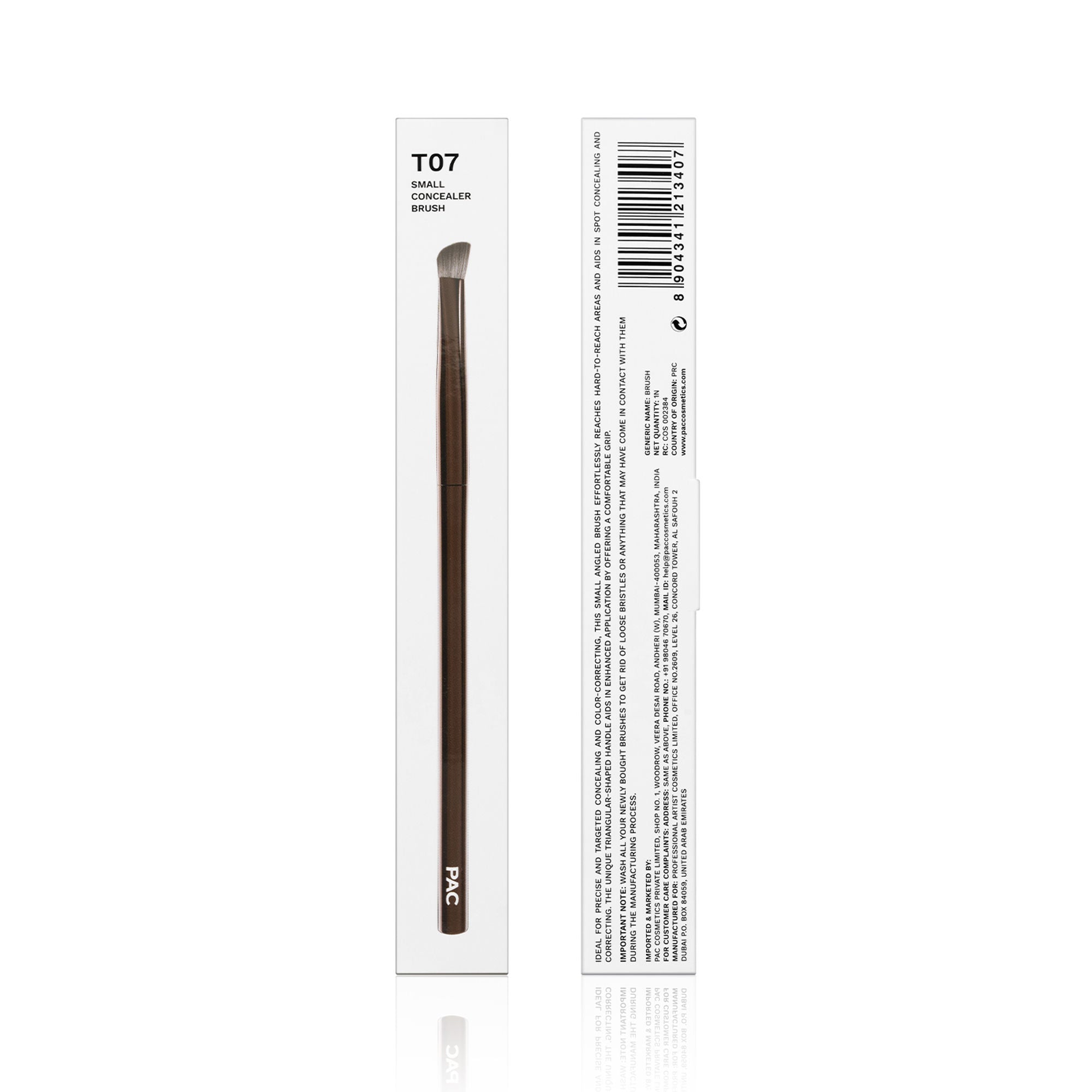 PAC Studio T07 Small Concealer Brush - Precision Tip for Spot Concealing, Eyeshadow Application & Blending