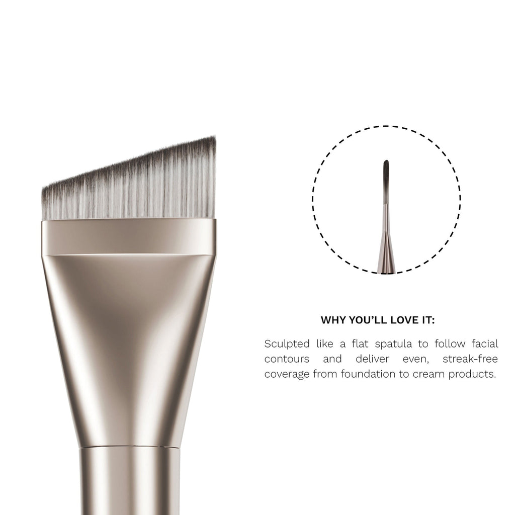 PAC Studio S01 Angular Flat Brush -Ideal for Moisturizers Primers & Foundations, Smooth Uniform Application