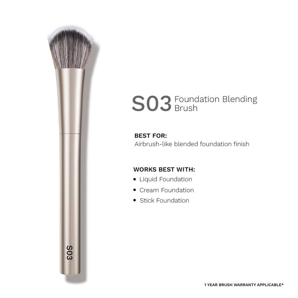 PAC Studio S03 Foundation Blending Brush - Creates Airbrush Finish, Designed for Post Application Blending